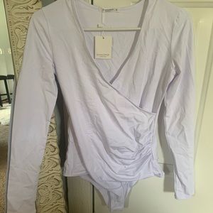 White V Neck Bodysuit